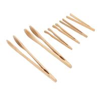 BAFOVY 6 Pinzas de Madera, Juego de 3 Estilos de Pinzas de Cocina para Ensalada, Tocino, Pasta, Queso, con Agarre Cómodo y Diseño Liviano