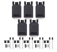 BAFOVY Adaptador Macho DB9, Adaptador Macho de Puerto Serie PP RS232, 5 Juegos con Contactos de Cobre y Sujetadores de Montaje, Conjunto de Hebilla Plegable para Computadoras, Cámaras, Decodificadores