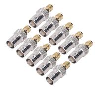 BAFOVY Adaptador SMA a BNC, Adaptador de Cable Coaxial RF OFC, Paquete de 10, Conector Hembra a Hembra de 50 Ohmios, Ajuste Firme de Baja Pérdida para Antena de Escáner Receptor de Enrutador WiFi GPS