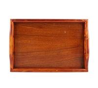 BAFOVY Bandeja para Servir de Madera, Asas Rústicas, Acabado Liso para café, té, Aperitivos, Bebidas, con Base Fácil de Transportar para Decoración del Hogar, Organizador de