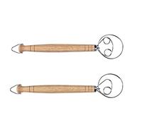 BAFOVY Batir la Masa para la Batería de Pan de Acero Inoxidable Utensil de Cocina con de Madera de Roble para Pizza Masa para Masa Pastel de Pasta de Brownies (Anillo de de un ojo)