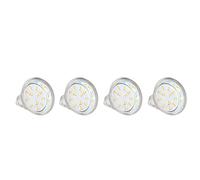 BAFOVY Bombilla LED MR11, Paquete de 4, 2 W, 300 Lm, AC10, 30 V, 12 LED, 2835 PC, Foco de Luz de 120 Grados, Base de Doble Pin para Uso en Riel de Paisaje, Luz Empotrable de Techo (Blanco cálido