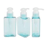 BAFOVY Botella de Viaje Juego de Botellas con Bomba de Pet, 3 Piezas, Botella de Viaje Vacía de 100 Ml para champú, Loción, Recipientes Recargables de Apertura Ancha Resistentes a Fugas para Viajes,