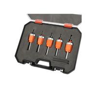 BAFOVY Broca Perforadora Avellanada de 8mm, Herramienta Portátil de Punzonado con Bandas de Borde, Herramienta Manual de Alta Dureza para Perforación de Madera y PVC (5 PCS)