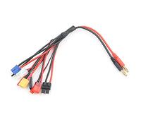 BAFOVY Cable Cargador de Batería Lipo Adaptador de Carga de Enchufe Múltiple 8 en 1 con Cable de Silicona de 300 Mm para Autos RC Modelo Aviones Carga de Batería con XT60 T Dean JST Futaba