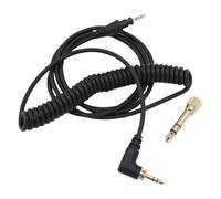 BAFOVY Cable de de Repuesto para Auriculares DJ HDJ-X5 HDJ-X7 con Adaptador de 6,35 Mm Cable de Resorte en Espiral en ángulo de 90 Grados
