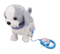 BAFOVY Cachorro de Juguete para Caminar y Ladrar, Cachorro Electrónico de Peluche con Correa de Control Remoto, 24 Cm, Voz Mímica, 5 Sonidos, 8 Canciones para Niños, Juegos en Interiores y