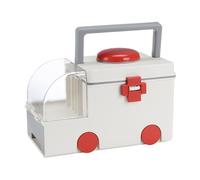 BAFOVY "Caja de Almacenamiento en Forma de Ambulancia Organizador Portátil de Kit de Emergencia para Botiquín de Casa con Asa Diseño Compacto y Ligero 12.6x8.3x8.3 pulgadas"