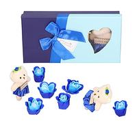BAFOVY Caja de Regalo de Flor de Artificial, Juguete de Oso de Flor de, 22,5 X 11,5 X 4, Cm, Exhibición Duradera, Color Brillante, sin Riego, para Decoración de Boda del Día de la Madre del Día de