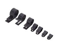 BAFOVY Caja Surtida de Abrazaderas de Cable de Nylon Clip de Cable de Plástico 200 Piezas Negro 6 Tamaños 5R a 25R Resistente Al Ácido y a la Corrosión para Enrutamiento de Conductos de Cables Hogar
