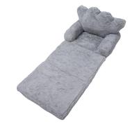 BAFOVY Cojín de Asiento de, Cojín de Tela de Algodón PP para Silla con Respaldo, Diseño Plegable de Pelo de Conejo de Princesa Gris, Asiento de Lectura de Piso Liviano para Niñas y Niños, Jardín de