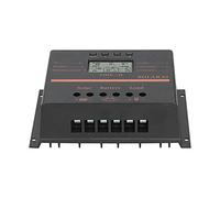 BAFOVY Controlador de Carga Solar Controlador Solar Fotovoltaico PWM 80A 12V 24V ABS Aleación de Aluminio LCD Salida USB para Carga de Batería del Panel Doméstico