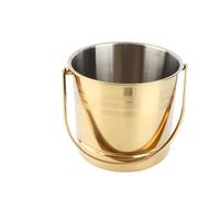 BAFOVY Cubo de Hielo de Acero Inoxidable con Placa de Filtro, Cubo de Hielo de Metal Espesado de 1,0 L para Cócteles, Bar, Fiestas, Restaurante, Uso Doméstico (GOLD)