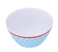 BAFOVY Ensaladera de Melamina para Aperitivos, 500 Ml, Fruta Espesa, Postre, 14,6 Cm, Rejilla Redonda Azul para Ensalada, Avena, Yogur, Frutas y Decoración de Mesa (puntos azul claro)