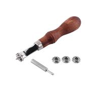 BAFOVY Espacario de Costura, Herramienta de Diseño de Estadio y Estatuto, Cuatro Ruedas de Puntada Extraíbles, Intercambiables para Hacer Agujeros, de Madera para una Sensación Cómoda, Viene con y 4