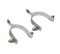 BAFOVY Espuelas de Cuerda Occidentales, Espuelas de Caballo de Acero Inoxidable con Engranaje de Latón para Hombres, de Equitación Duraderas de 8,5 Cm para Entrenamiento y Competición Occidentales