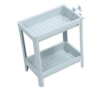BAFOVY Estante de Almacenamiento para el Suelo del Baño, Estante Abierto de Plástico para Almacenamiento de Baño, Diseño de Cesta Profunda, Aberturas de Acceso Altas, Organizador de Espacio Estrecho