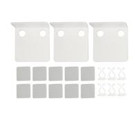 BAFOVY Estante de Pared para Cámaras de Seguridad Pequeñas, Estante Flotante Acrílico con Clips para Cables, Adhesivo Impermeable para Uso en Interiores y Exteriores, 3 uds. (White)
