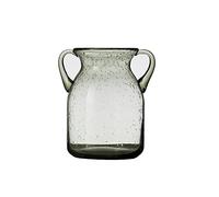 BAFOVY Florero de Doble Oreja, Florero de Cristal de Burbujas Hecho a Mano con Acabado Texturizado Acanalado, Decorativo Moderno para Flores, Plantas o Peces, Diseño Elegante en Azul, Morado, Verde,