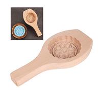 BAFOVY Hermoso Molde para Pastel de Luna con Patrón de Flores, Molde para Hornear Pasteles de Madera Natural para Diversión Familiar en la Cocina (No 06)