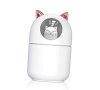 BAFOVY Humidificador Humidificador USB Mini de Niebla Portátil 300 Ml Ultrasónico Silencioso con Luz LED de 7 Colores Apagado Automático para Oficina Dormitorio Escritorio Coche (WHITE)