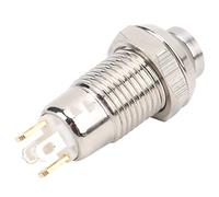 BAFOVY Interruptor de Botón Pulsador de 8 Mm, Botón Pulsador Impermeable de Acero Inoxidable 3 V 1 A Momentáneo sin Contacto IP65 para Uso Inicial del Equipo de Control de Acceso Al Timbre (BLUE)