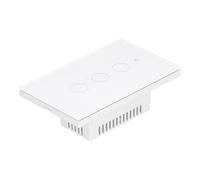 BAFOVY Interruptor de Luz Inteligente Interruptor Táctil de 3 Bandas Control de Pared 100 a 240 V CA Vidrio Templado Retardante de Llama Temporizador de PC Aplicación Compartida para el Hogar Sala