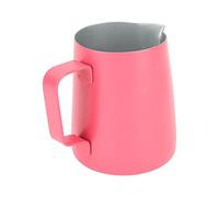BAFOVY Jarra para Espumar Leche Taza de Espuma de Leche de Acero Inoxidable 380 Ml Boquilla Puntiaguda para Latte Art y Humeante Cuerpo Integrado para el Hogar Oficina Café Hotel (rojo)