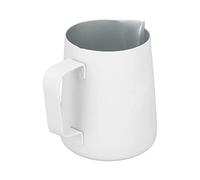BAFOVY Jarra para Espumar Leche Taza de Espuma de Leche de Acero Inoxidable 380 Ml Boquilla Puntiaguda para Latte Art y Humeante Cuerpo Integrado para el Hogar Oficina Café Hotel (WHITE)