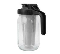 BAFOVY Jarra para Fría con Filtro de Acero Inoxidable, Jarra de Vidrio Grueso para el Hogar, Oficina, café Helado de Calidad Barista, Preparación Durante la Noche, Apta para Lavavajillas (1000ml)