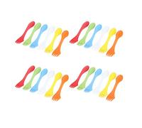 BAFOVY Juego de Cucharas y Tenedor Reutilizables 3 en 1, Utensilios ABS Resistentes Al Calor, 7 Pulgadas, Agarre Cómodo, Cubiertos Portátiles Plegables y Resistentes para Niños, Camping, Picnic,