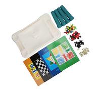 BAFOVY Juego de Juegos de Mesa 8 en 1, Mesa de Juegos de Plástico Portátil con Ajedrez y Damas para Niños de 3 Años en Adelante, Aprenda Estrategia y Habilidades Matemáticas