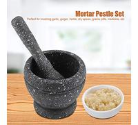 BAFOVY Juego de Mortero y Maja, Molinillo de Ajo, Herramientas de Cocina Manuales, Cuenco para Moler Hierbas, Juego de Trituradora de Plástico, Diseño Ergonómico para Cocinar y Moler Medicamentos