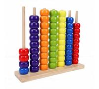 BAFOVY Juego de Rompecabezas de Apilamiento por Combinación de Colores con 60 Aros de ABS, Soporte de Madera, para Noche de Juegos en Familia, Desafío de Patrones de Velocidad, En