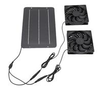 BAFOVY Kit de Ventilación de Doble Ventilador con Energía Solar de 50W, de Escape Solar Monocristalino de Alta Velocidad para Casas de Perros, Invernaderos, Respiraderos de RV