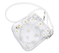 BAFOVY Linda Bolsa de Cámara Pequeña Transparente, Estuche de PVC con Correa para el Hombro para Mini 11/9/8, Diseño de Moda, Margarita Transparente