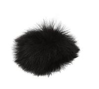 BAFOVY Manguito de Viento Lavalier, Manguito de Parabrisas de Micrófono de Piel Artificial, Reducción de Ruido del Viento, Apertura de 0,5 Cm para Micrófonos Lavalier con Clamp/Holder (BLACK)