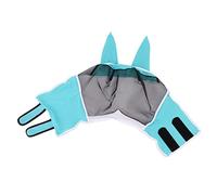 BAFOVY Máscara contra Moscas de Caballo, Máscara de Caballo de Malla Transpirable con Orejas, Cubierta Facial de Tela de Punto con Protección UV con Costuras Suaves, Gancho y Bucle para (S)