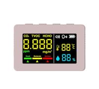 BAFOVY Medidor de Calidad del Aire, Sensor Electroquímico, Probador Multifunción HCHO TVOC CO2 con Alarma de Voz para Oficina en Casa y Uso en Exteriores (PINK)