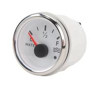 BAFOVY Medidor de Nivel de Agua de 52 Mm con Retroiluminación Colorida DC 9-32 V 240-33 Ohm E1/2 F para RV Tanque de Agua Dulce Marine Boat Yacht Dashboard Monitor (Esfera blanca con cubierta