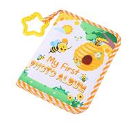 BAFOVY Mi Primer álbum de Fotos, Libro de Fotos de bebé de Tela Suave con Espejo de Seguridad, Capacidad para 17 4x6, Portátil y Compacto para Nuevos Padres