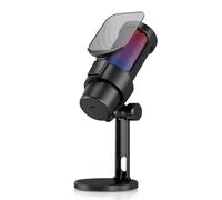 BAFOVY Micrófono USB Micrófono para Juegos RGB para PC 192 KHz Pastilla Cardioide de 48 bits con Perilla de Ganancia de Silencio y Trípode para Transmisión de Juegos Reuniones Grabación en