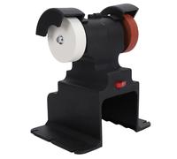 BAFOVY Mini Amoladora de Banco Máquina Amoladora de Banco Pulidora de Motor de Cobre con Imán Permanente Muela de Corindón Marrón Gruesa y Fina con Protector Metálico de 3 Mm y