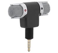 BAFOVY Mini Micrófono Estéreo con Conector de 3,5 MM, Micrófono Inalámbrico Ligero, Doble Canal, Ideal para Grabación de Teléfonos Móviles y Tabletas (4 Polos)