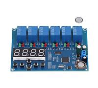BAFOVY Módulo de relé de Sincronización PCB de relé de Tiempo CA CC 12 V 5 Canales Precisión de 1 Minuto con Configuración de Independiente y Salida de Principal para Control de Caldera de Bomba de