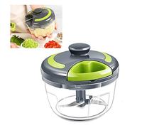 BAFOVY Picadora de Ajo, Picadora Manual de Ajo de 500 Ml con ABS de Grado Alimenticio y Hoja de Acero Inoxidable, Mini de Mano con Cable de Tracción, Tapa con Bloqueo, Cuchilla de Repuesto para