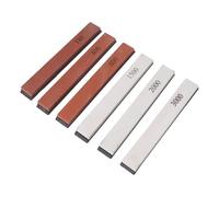 BAFOVY Piedra para Afilar Cuchillos, Corindón Blanco y Marrón, Piedra para Afilar Cuchillos, 6 Piezas de Grano 180 a 3000, Guía de ángulo de Base Incorporada para, Tijeras, Uso Doméstico en la Cocina