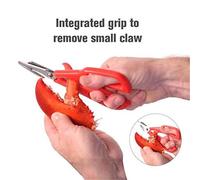 BAFOVY Pijeras de Mariscos de Acero Inoxidable Tijeras de Mariscos de Cortador de Langosta con Cuchillas Curvas para Patas de Cangrejo con Cáscaras de Langosta Pelado de Camarones 190 (rojo)