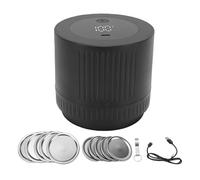 BAFOVY Sellador Al Vacío de Tarros Recargable, Sellador Automático de Latas con un Botón con 10 Tapas para Tarros de Boca Regular y Ancha