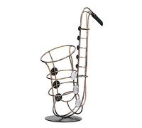 BAFOVY Soporte de Estante de Vino de Saxo de Metal de Decoración para el Hogar Hecho a Mano para Amantes de la Música con Elegante Diseño Retro
